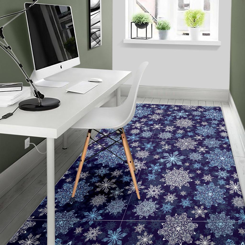 Snowflake Pattern Print Floor Mat-grizzshop