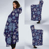 Snowflake Pattern Print Hooded Blanket-grizzshop