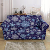 Snowflake Pattern Print Loveseat Cover-grizzshop