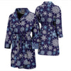 Snowflake Pattern Print Men Long Robe-grizzshop