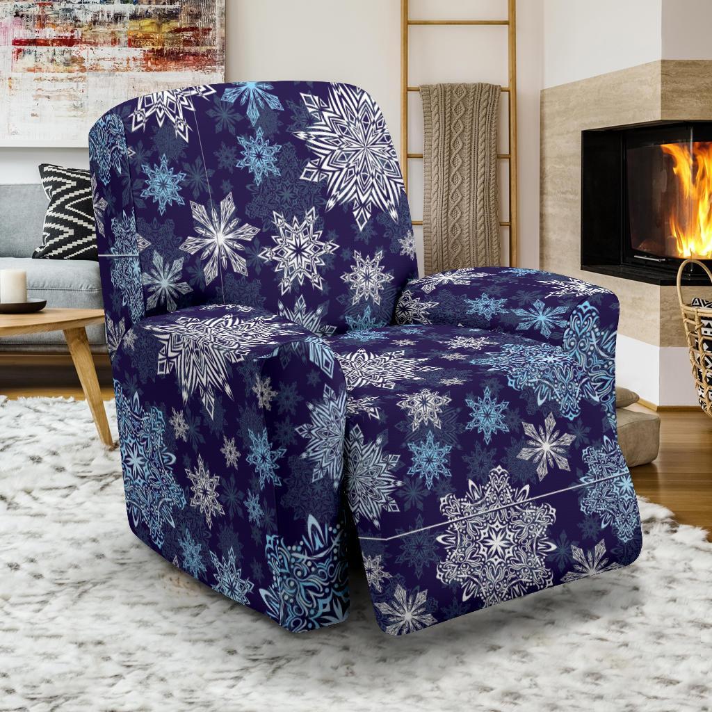 Snowflake Pattern Print Recliner Cover-grizzshop