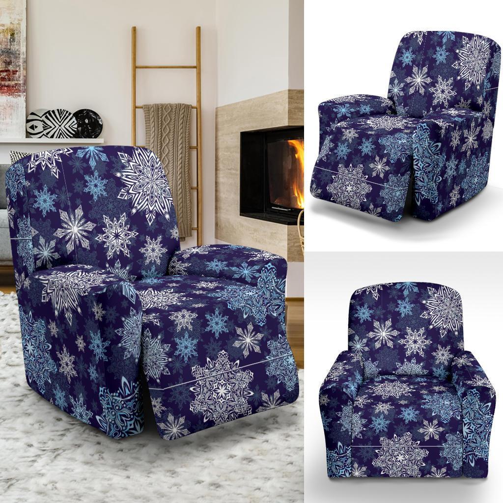 Snowflake Pattern Print Recliner Cover-grizzshop