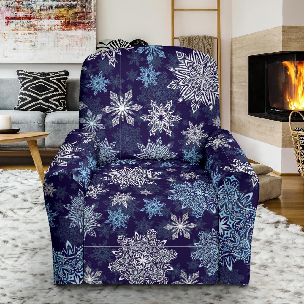 Snowflake Pattern Print Recliner Cover-grizzshop