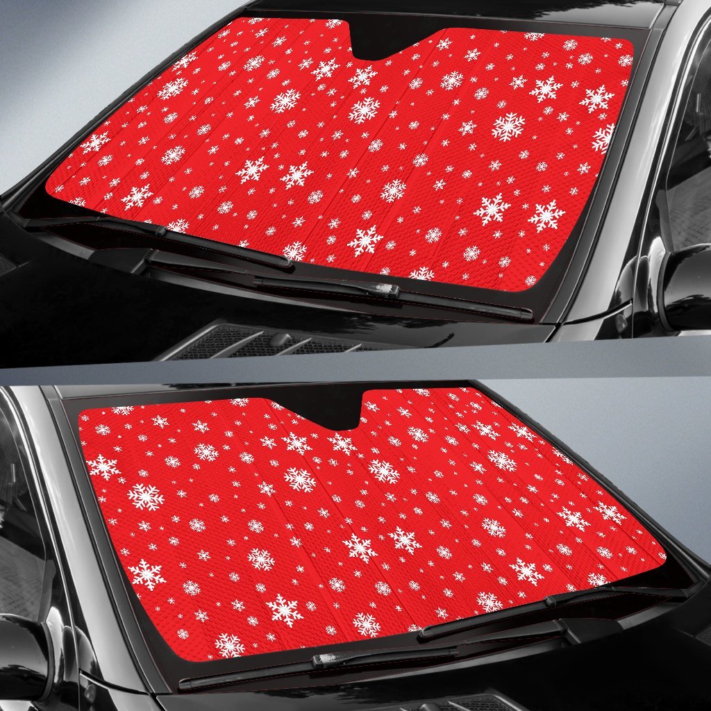 Snowflake Print Pattern Car Sun Shade-grizzshop
