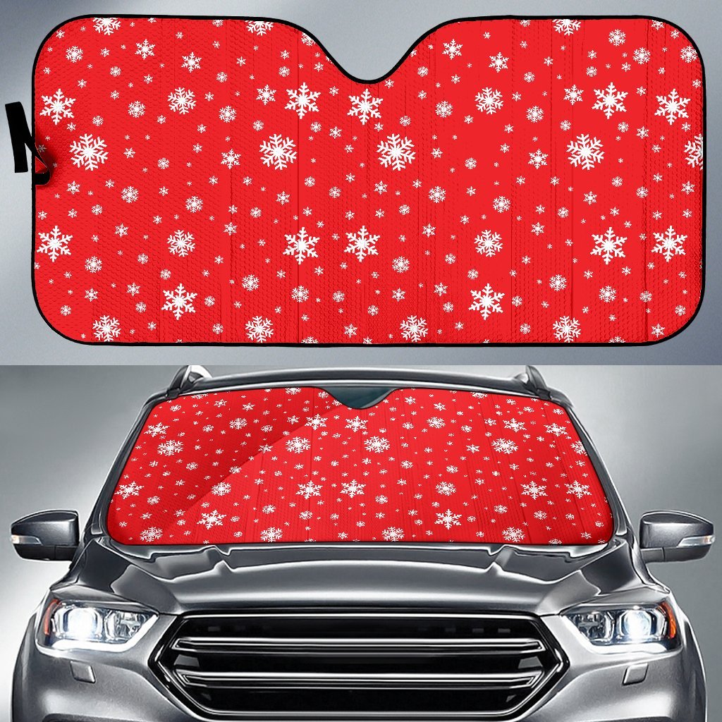 Snowflake Print Pattern Car Sun Shade-grizzshop