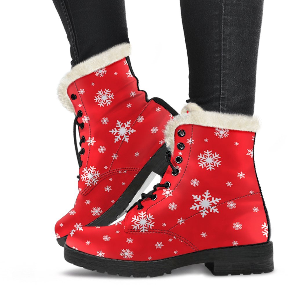 Snowflake Print Pattern Comfy Winter Boots-grizzshop