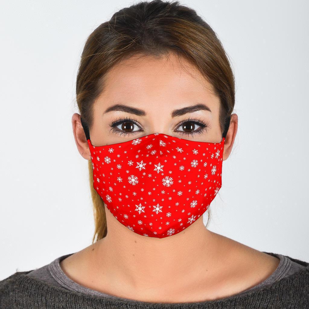 Snowflake Print Pattern Face Mask-grizzshop