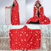 Snowflake Print Pattern Hooded Blanket-grizzshop