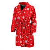 Snowflake Print Pattern Men Long Robe-grizzshop