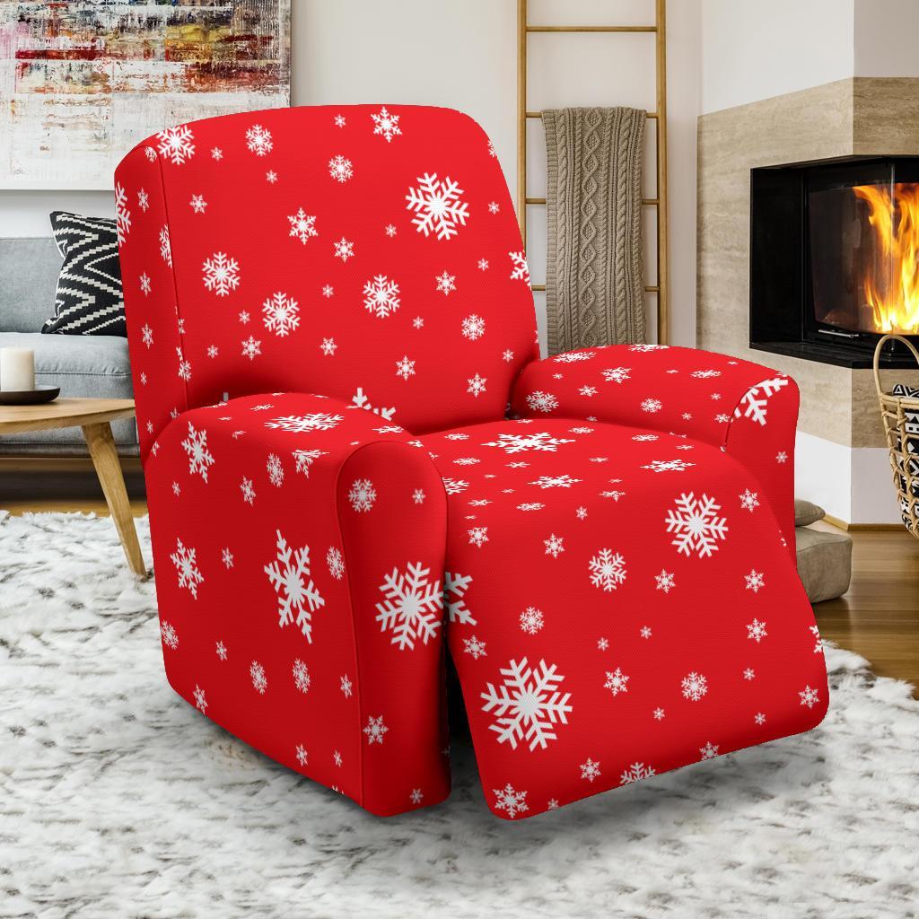 Snowflake Print Pattern Recliner Cover-grizzshop