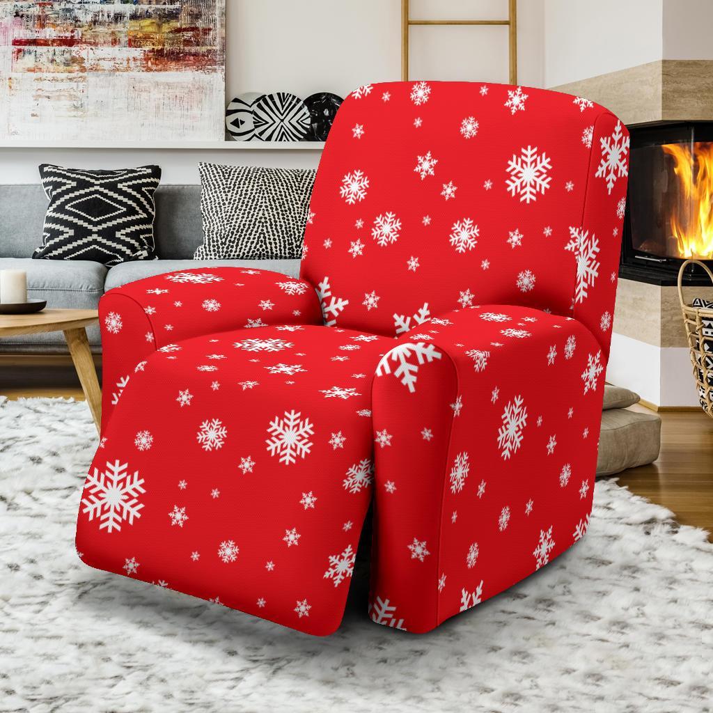 Snowflake Print Pattern Recliner Cover-grizzshop