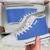 Snowflake Silver And Blue Print Pattern White High Top Shoes-grizzshop