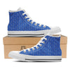 Snowflake Silver And Blue Print Pattern White High Top Shoes-grizzshop