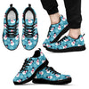 Snowflake Snowman Pattern Print Black Sneaker Shoes For Men Women-grizzshop