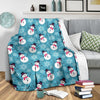 Snowflake Snowman Pattern Print Blanket-grizzshop