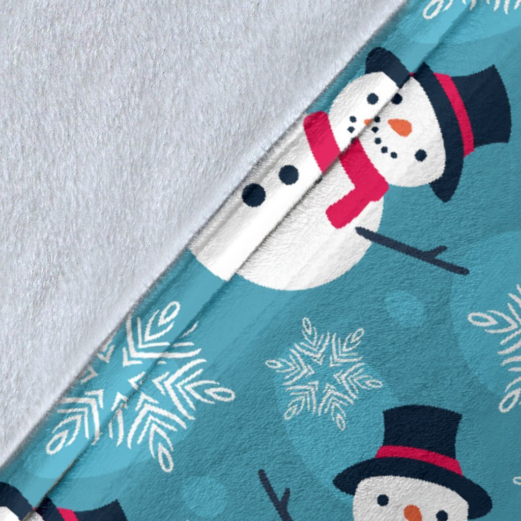 Snowflake Snowman Pattern Print Blanket-grizzshop