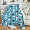 Snowflake Snowman Pattern Print Blanket-grizzshop