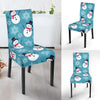 Snowflake Snowman Pattern Print Chair Cover-grizzshop