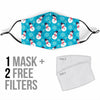 Snowflake Snowman Pattern Print Face Mask-grizzshop