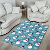 Snowflake Snowman Pattern Print Floor Mat-grizzshop