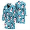 Snowflake Snowman Pattern Print Men Long Robe-grizzshop