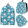 Snowflake Snowman Pattern Print Premium Backpack-grizzshop