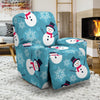 Snowflake Snowman Pattern Print Recliner Cover-grizzshop