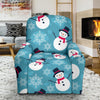 Snowflake Snowman Pattern Print Recliner Cover-grizzshop