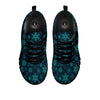 Snowflake Turquoise Print Pattern Black Sneaker-grizzshop