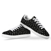 Snowflake White And Black Print Pattern White Low Top Sneakers-grizzshop