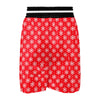 Snowflake White And Red Print Pattern Boxing Shorts-grizzshop