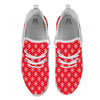 Snowflake White And Red Print Pattern White Athletic Shoes-grizzshop