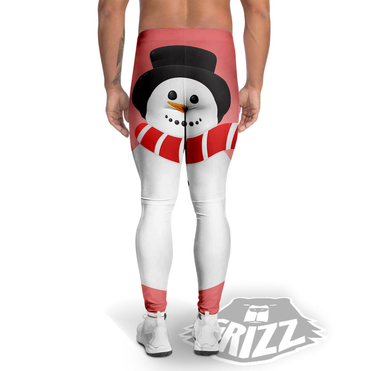 Snowman Cute Print Men's Leggings-grizzshop