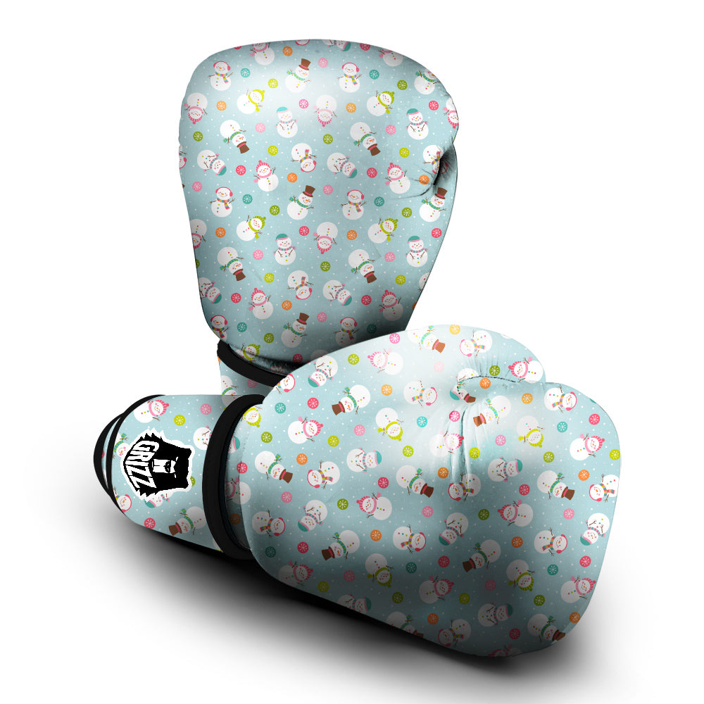 Snowman Cute Print Pattern Boxing Gloves-grizzshop