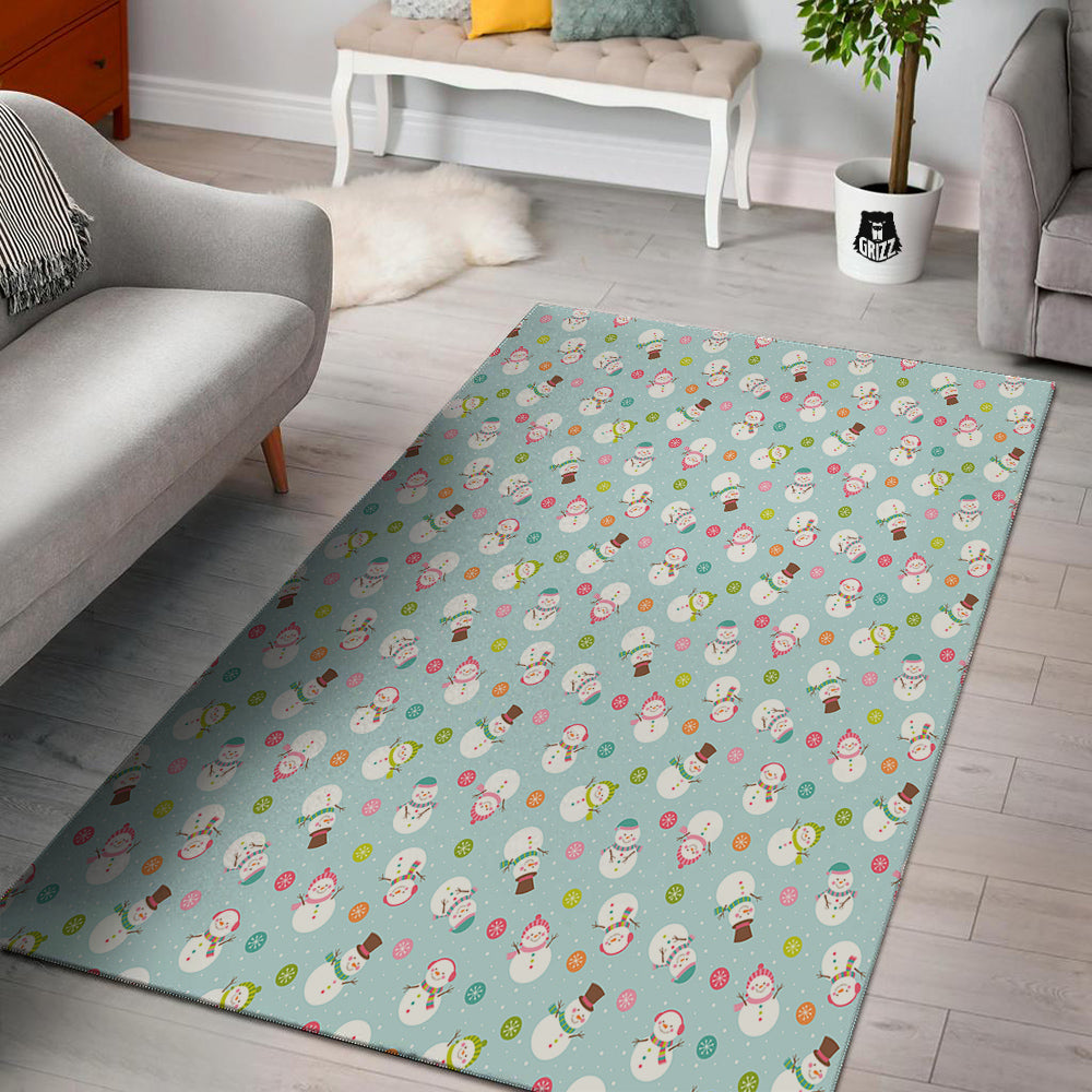 Snowman Cute Print Pattern Floor Mat-grizzshop