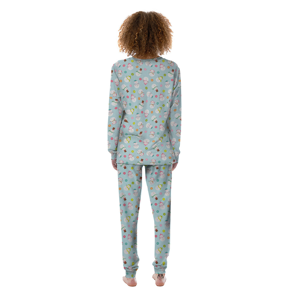 Snowman Cute Print Pattern Women's Pajamas-grizzshop
