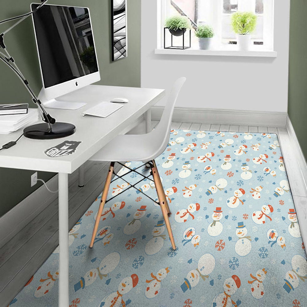 Snowman Holiday Print Pattern Floor Mat-grizzshop