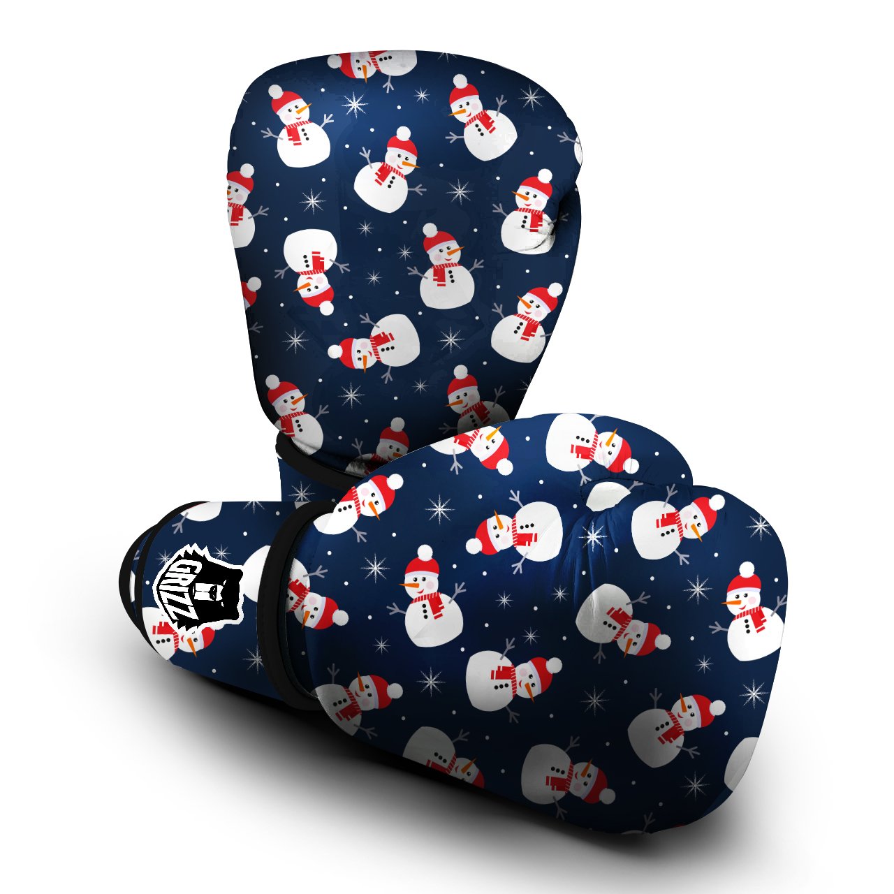 Snowman Print Pattern Boxing Gloves-grizzshop