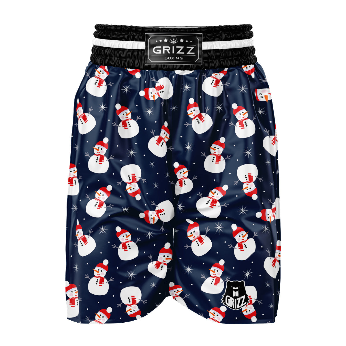 Snowman Print Pattern Boxing Shorts-grizzshop