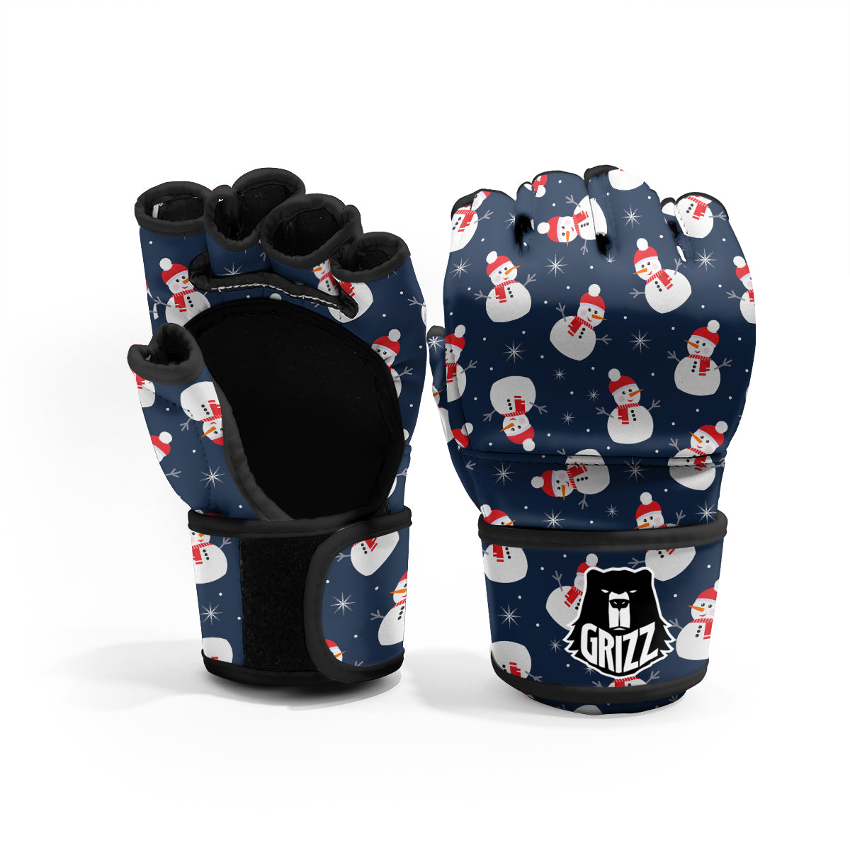 Snowman Print Pattern MMA Gloves-grizzshop