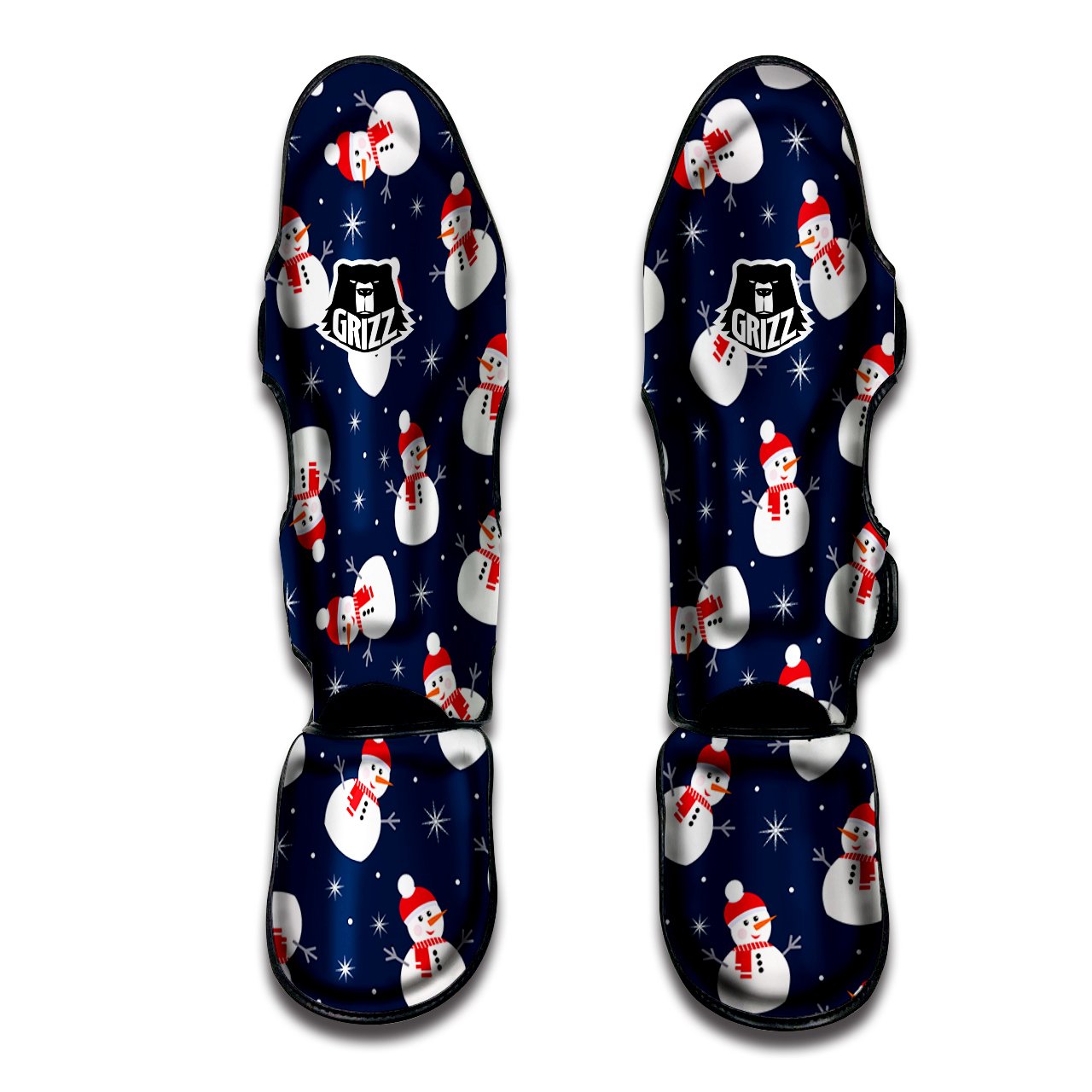 Snowman Print Pattern Muay Thai Shin Guards-grizzshop