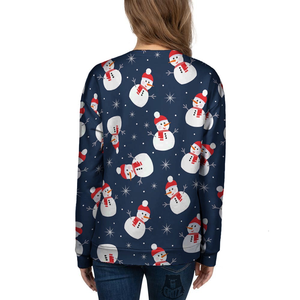Snowman Print Pattern Women's Sweatshirt-grizzshop