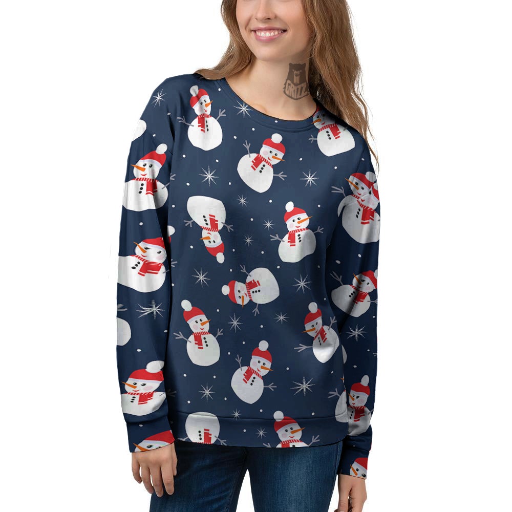 Snowman Print Pattern Women's Sweatshirt-grizzshop