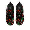 Snowman Santa Print Pattern Black Sneaker-grizzshop