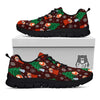 Snowman Santa Print Pattern Black Sneaker-grizzshop