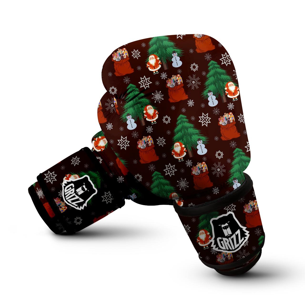 Snowman Santa Print Pattern Boxing Gloves-grizzshop