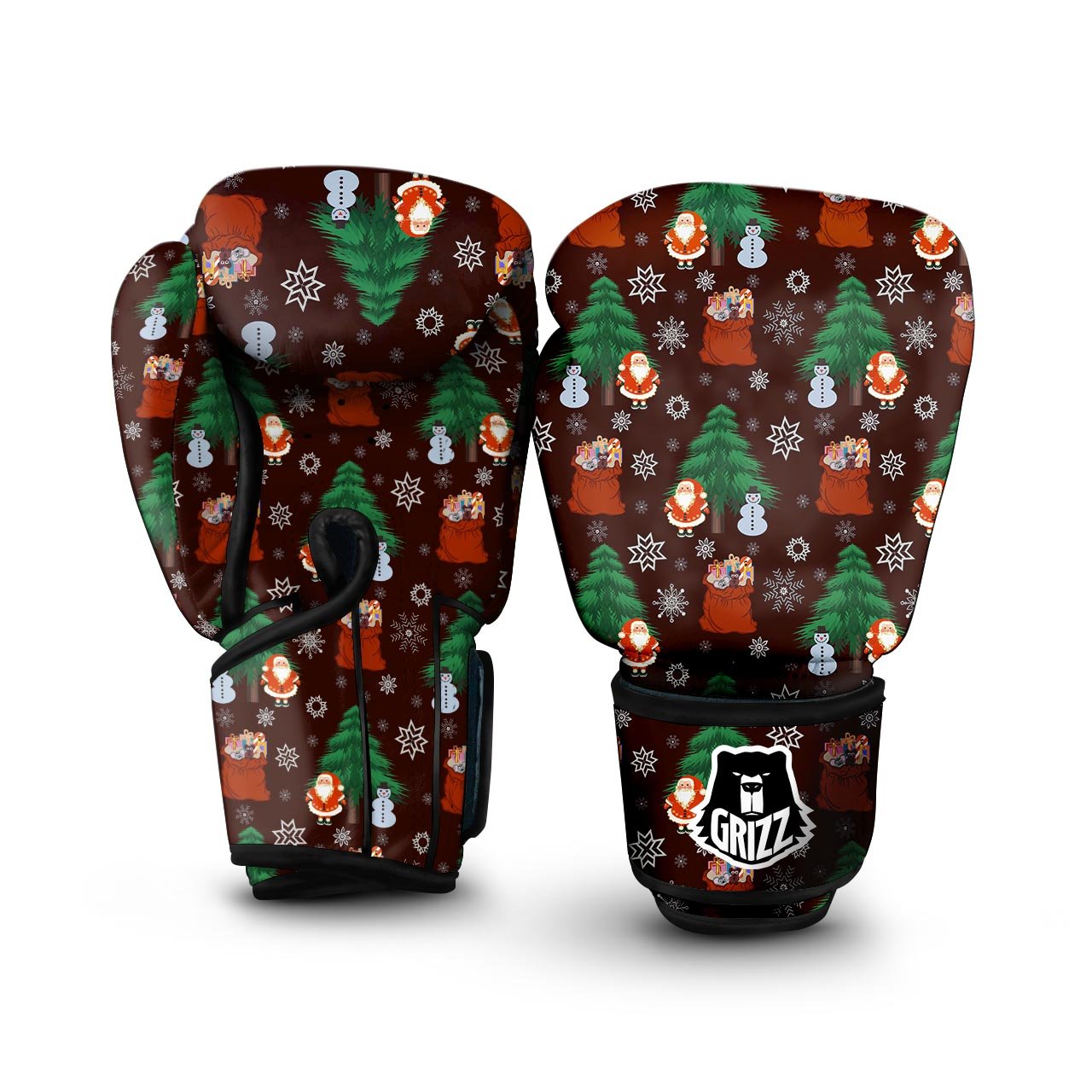 Snowman Santa Print Pattern Boxing Gloves-grizzshop