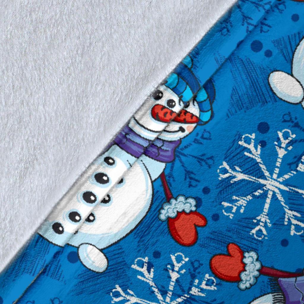 Snowman Snowflake Pattern Print Blanket-grizzshop