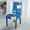 Snowman Snowflake Pattern Print Chair Cover-grizzshop