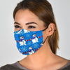 Snowman Snowflake Pattern Print Face Mask-grizzshop